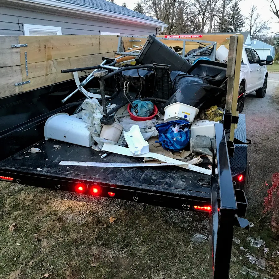 Roll-off dumpster delivered to a residential driveway in Pocono